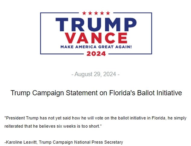 The Trump campaign released a statement clarifying its position