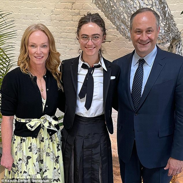 Kerstin Emhoff with ex-husband Doug Emhoff and daughter Ella. Doug Emhoff is married to Vice President Kamala Harris