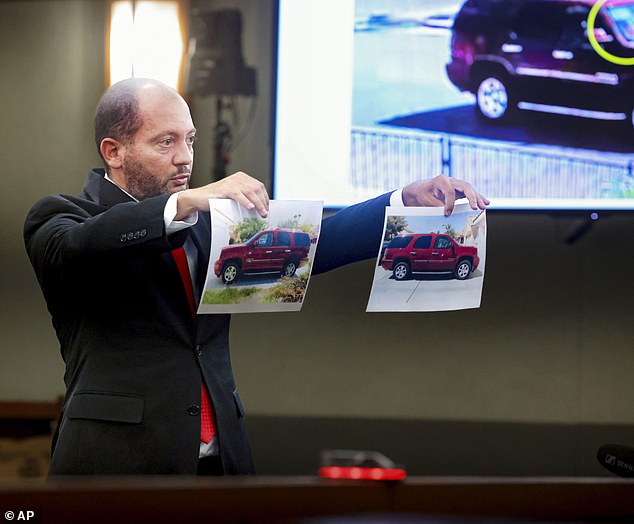 Telles' car - a red GMC - matched the vehicle seen on surveillance footage near the victim's home