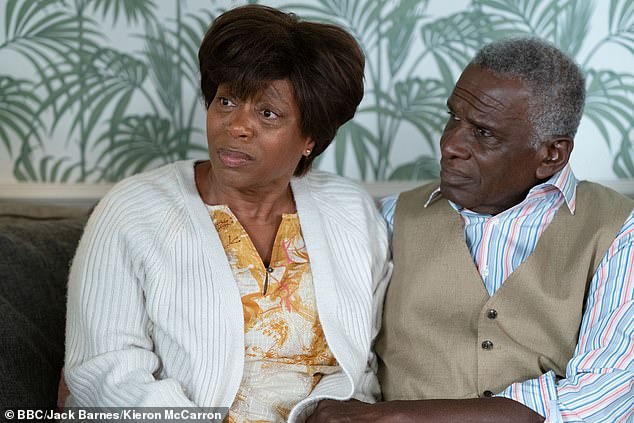 Rudolph pictured as Patrick with his on-screen wife Yolande Trueman (Angela Wynter)