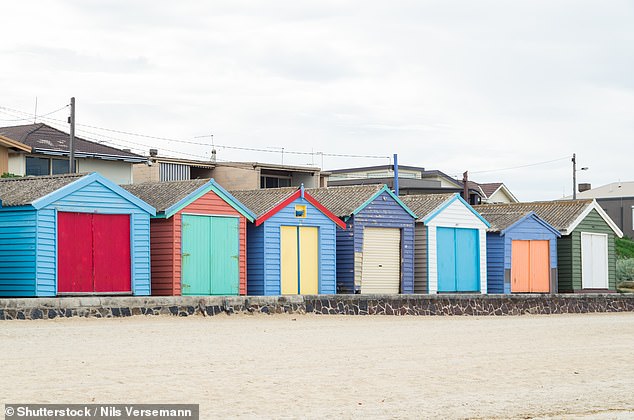 The body of a woman has been found on a popular beach that is home to a number of Melbourne's famous beach huts (stock image)