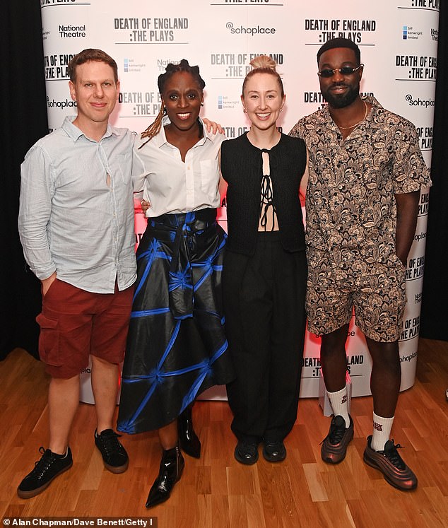 During the event she posed with her co-stars Thomas Coombes, Sharon Duncan-Brewster and Paapa Essiedu