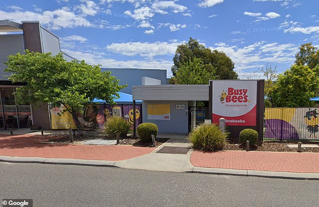 The mother arrived at Busy Bees in Mirrabooka, Perth, last Monday to pick up her 16-month-old child, but the lights were out and the doors were closed