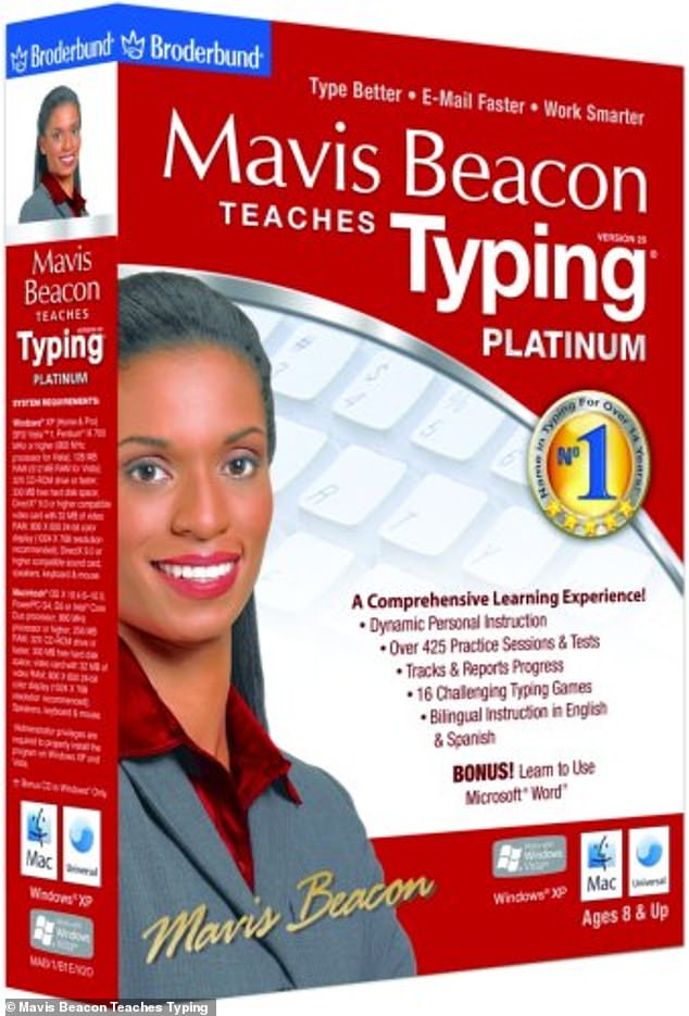 In 2000, 44 percent of students had taken a typing course, with many being taught using software such as Mavis Beacon Teaches Typing (pictured). By 2019, however, that figure had fallen to just 2.5 percent