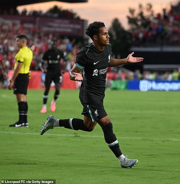 Fabio Carvalho needed just ten minutes to open the scoring for Liverpool against Man United