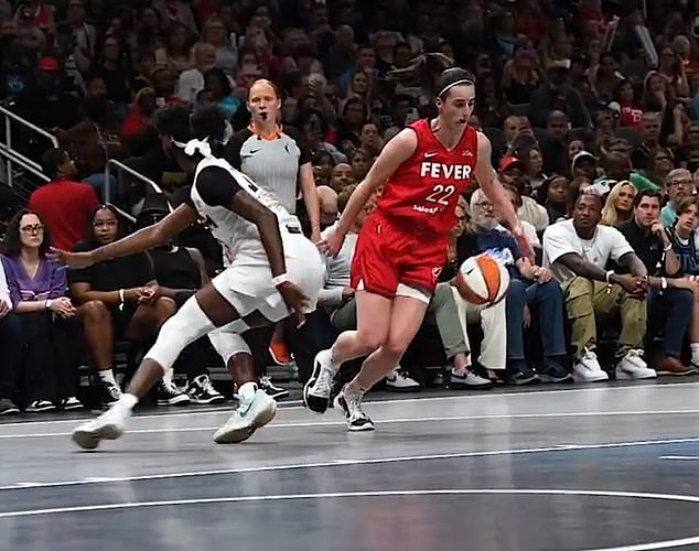 Caitlin Clark surprised fans with a beautiful behind-the-back dribble to grab a rival's ankles