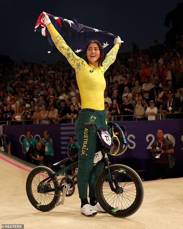 Australia's Saya Sakakibara complied with the IOC dress code when she won gold for Australia in the BMX