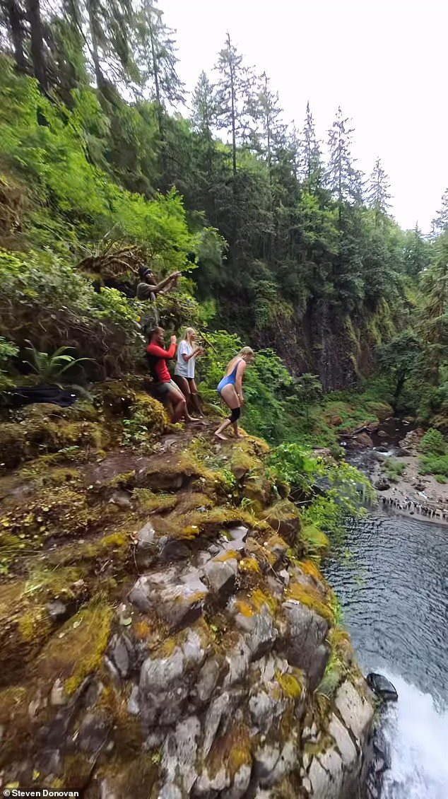 Asbjørg Nesje, 25, jumped from a dizzying height of 101 feet (31 meters) at Abiqua Falls in Oregon in June