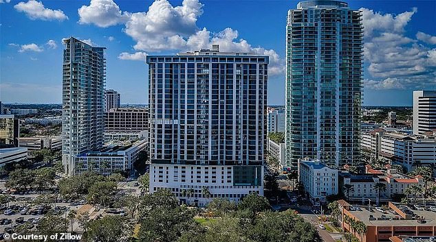 This two-bedroom condo in Saint Petersburg, Florida, has been reduced from $1.2 million to $715,000 following a massive market sell-off fueled by safety concerns and rising costs for owners