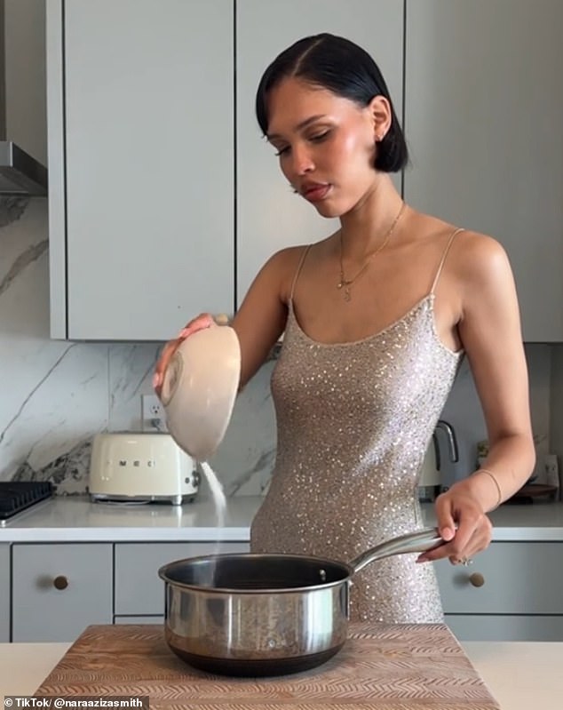 Nara Smith, who has over 9 million followers on TikTok, shares videos of her cooking while wearing glamorous dresses and impeccable makeup. Told in a soft and soothing voice, her videos show her making jelly candies, chicken nuggets, lavender soap and even Coca Cola