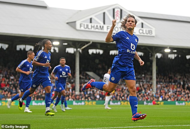 Wout Faes (right) controversially levelled the score for Leicester in the closing stages of the first half