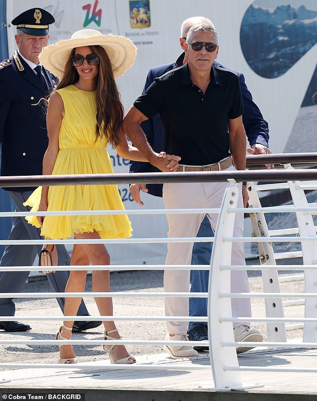 George Clooney and his wife Amal touched down in Venice on Friday for the star-studded third day of the annual film festival