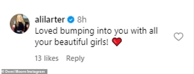 Her Landman colleague Ali Larter responded to the Emmy-nominated producer's message: 'I loved meeting you with all your beautiful girls!'