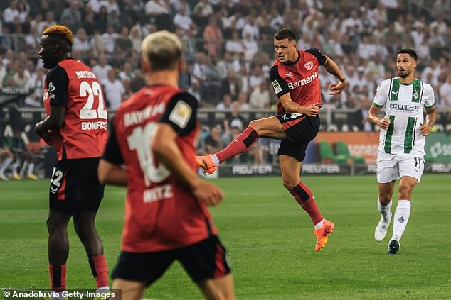 Granit Xhaka scored a beautiful goal for Bayer Leverkusen against Borussia Mönchengladbach