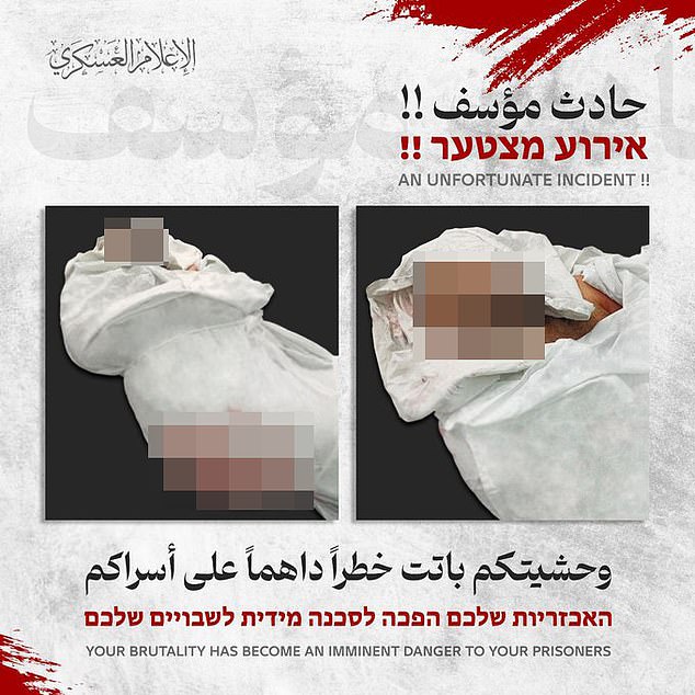 Hamas shared an image of the body of Ofir Tsarfati, whose body was found in November