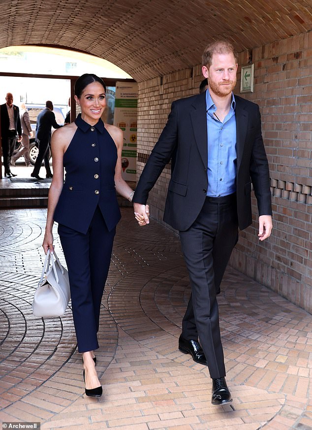 Harry and Meghan arrive in Colombia Smiling Duke and Duchess