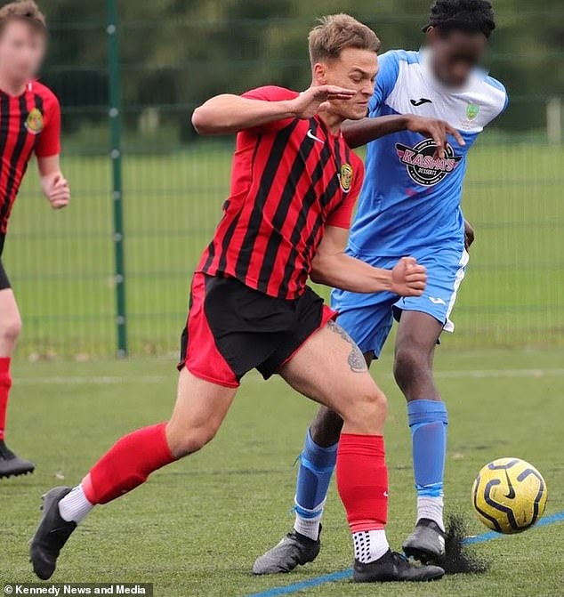 Liam Landers, from Chelmsford in Essex, had no idea he was ill until he suffered an on-field collision in April last year, accidentally hitting an opponent's hand in his groin