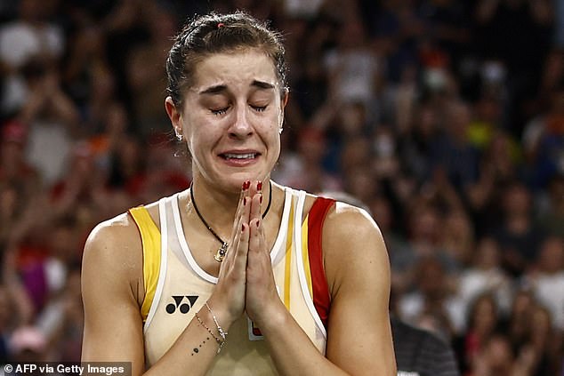 Carolina Marin was forced to retire midway through her Olympic semi-final after suffering a serious knee injury