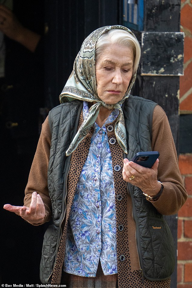 Helen Mirren appeared to channel Elizabeth II when she appeared on the set of The Thursday Murder Club