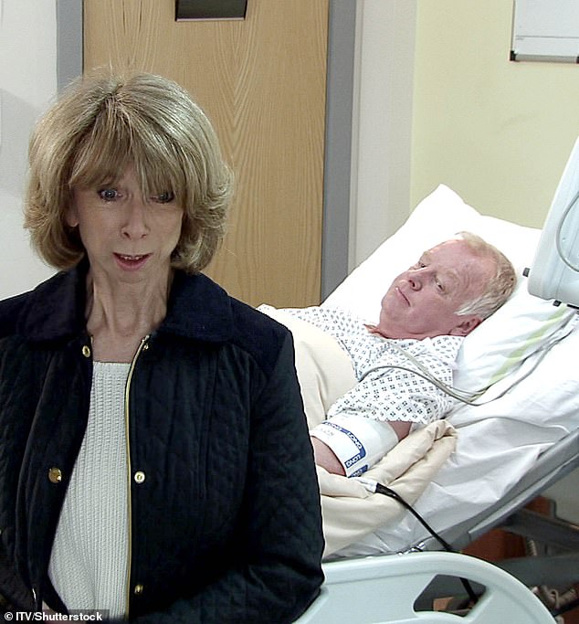 Helen Worth's final Coronation Street scenes have been left in limbo after Sean Wilson was axed from the ITV soap [Helen pictured as Gail with co-star Les Dennis]