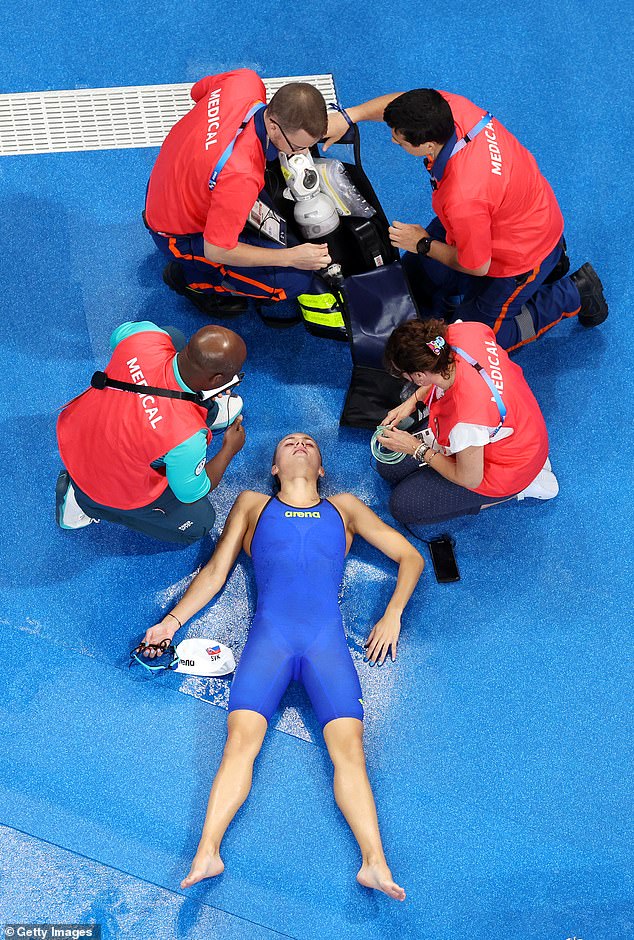 Ikee was the second swimmer to collapse in the Paris pool, after Slovakia's Tamara Potocka required medical treatment