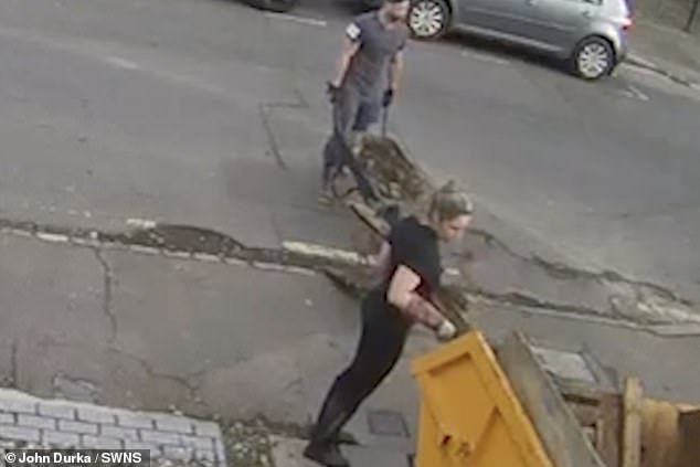 John Durka and his partner use a bright yellow skip to clear out the attic of their London home, which they've owned for five years