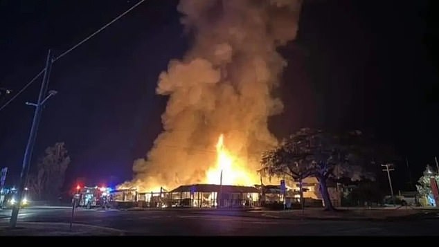 Video of the fire shows the front of the pub and the roof on fire. It was reported that the roof of the building then collapsed