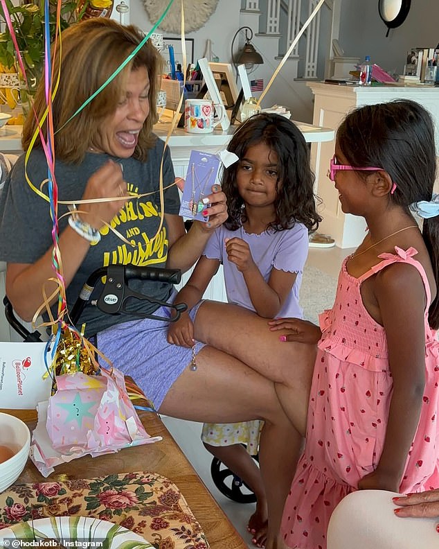 Hoda Kotb shared this sweet photo of her and her daughters Hope and Haley on the morning of her 60th birthday