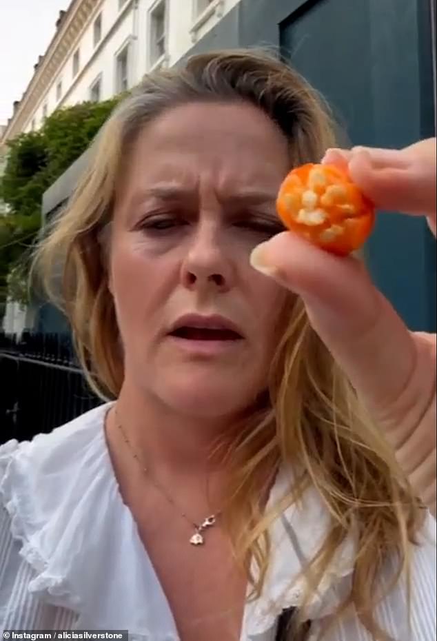 Actress Alicia Silverstone, who has no idea what's going on, shocked fans when she ate a poisonous berry from a London garden that can cause fever and stomach pain