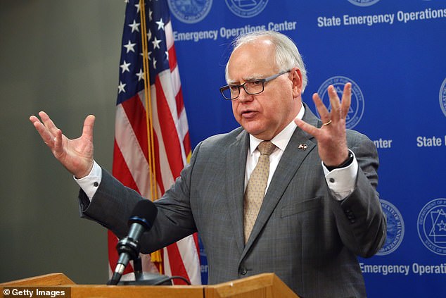 Minnesota Governor Tim Walz speaks to the press in 2020