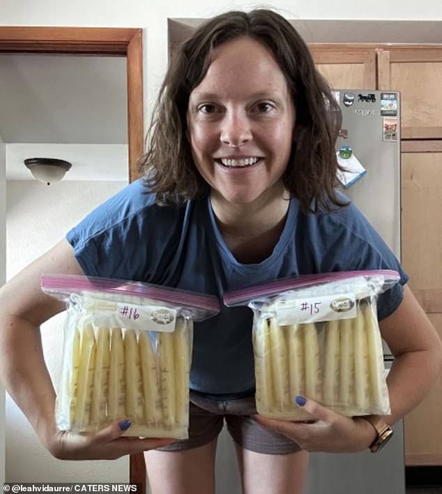 Leah Vidaurre, 36, of Parma Heights, Ohio, has gotten creative when it comes to reusing the breast milk her baby son doesn't finish in a day.