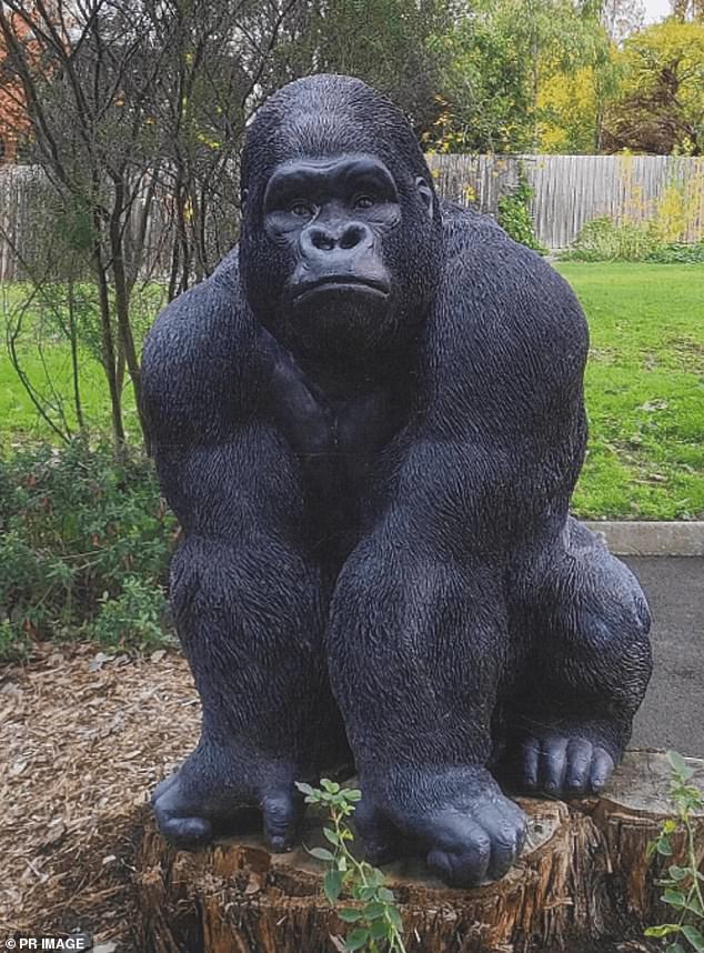 A thief has admitted making a 'really stupid' mistake by stealing a beloved gorilla statue named Garry (pictured) from a nursing home on June 6