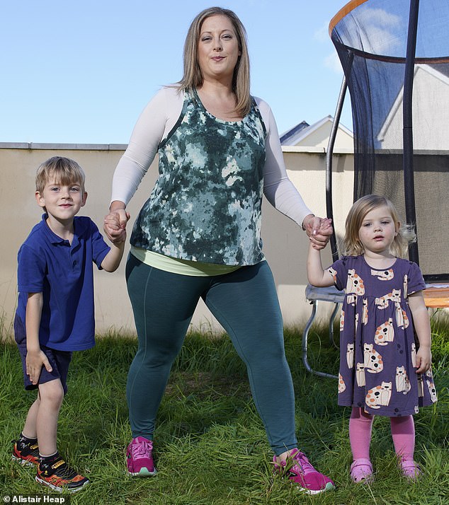 Lianne with son Logan, six, and daughter Izzie, two