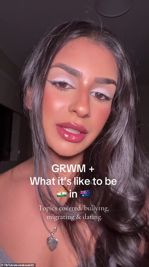 TikTok influencer Alexis Dennis said she has been bullied for being Indian since moving to Australia 16 years ago