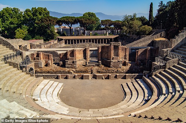 But the music icon also celebrated her birthday by visiting an ancient Roman amphitheater in Pompeii