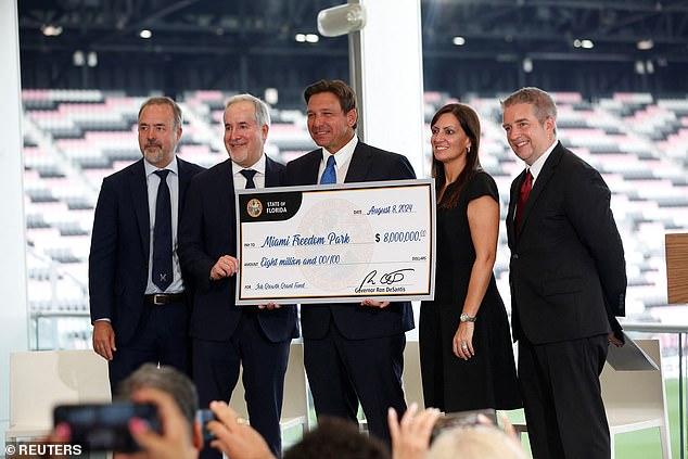 Governor DeSantis announced that the state would give $8 million to Miami-Dade County to improve roads and other infrastructure around the stadium being built for Inter Miami.