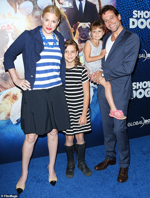 Actors Alice Evans and Ioan Gruffudd in 2018 with daughters Ella, now 14, and Elsie, now ten