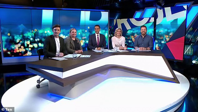 Channel 10 was thrown into chaos on Wednesday night when a fire alarm caused the sudden cancellation of The Project. Pictured: The Project panellists