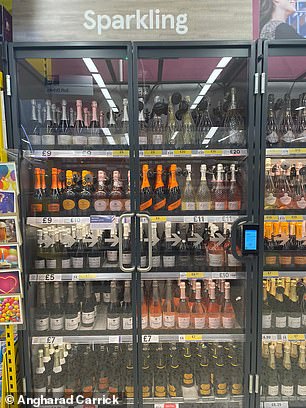 Tesco tests sparkling wine and spirits cabinets, including this one in Perivale