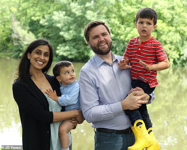 JD and Usha Vance with two of their three children Ewan and Vivek