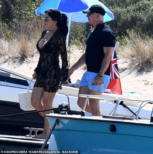 Jeff Bezos, 60, and his girlfriend Lauren Sanchez, 54, looked relaxed as they arrived at Nikki Beach on the Italian island of Sardinia on Friday with A-list guests including Leonardo DiCaprio, 49, his girlfriend Vittoria Ceretti, 26, singer Katy Perry, 39, and actor Orlando Bloom, 47.