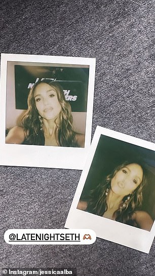 She shared Polaroid photos taken backstage