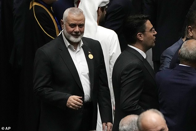 Hamas leader Ismail Haniyeh, pictured in Iran on Tuesday, hours before his death