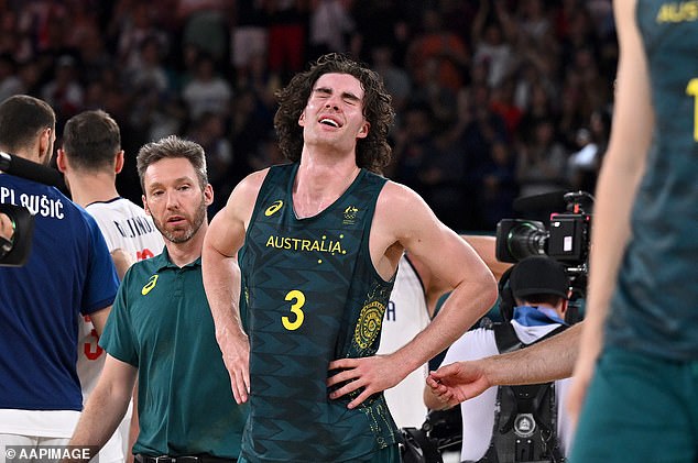 Josh Giddey was overcome with emotion after Australia's defeat in Paris