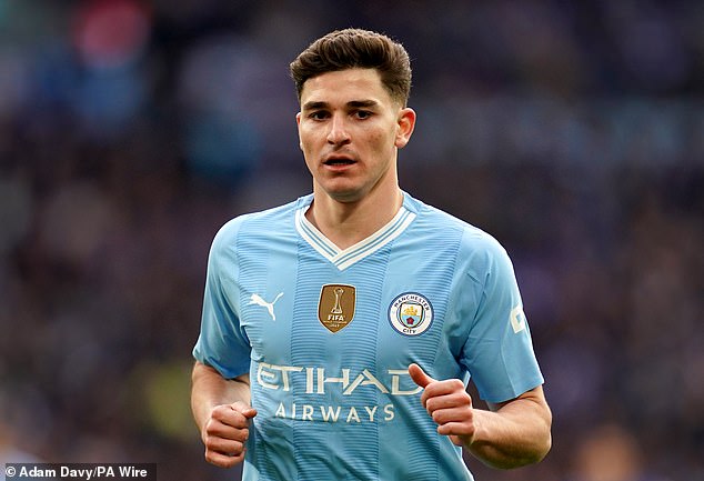 Manchester City striker Julian Alvarez arrives in Madrid on Sunday to sign a five-year contract and complete his £81million move to Atletico Madrid tomorrow.