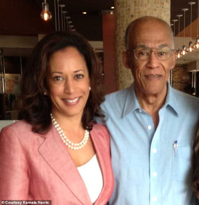 While Kamala Harris campaigns from her West Wing office, her 86-year-old father, Donald J. Harris (right), owns a home less than a mile away.