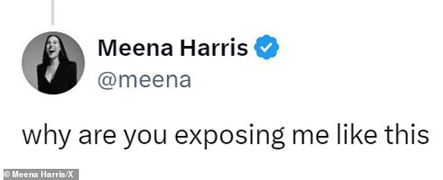 As the video spread online this week, Meena spoke out on X