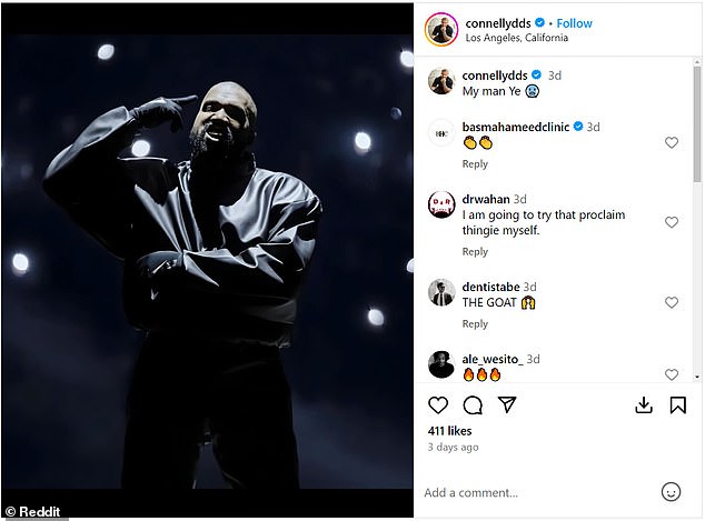 Connelly shared a photo of West on his Instagram earlier this week