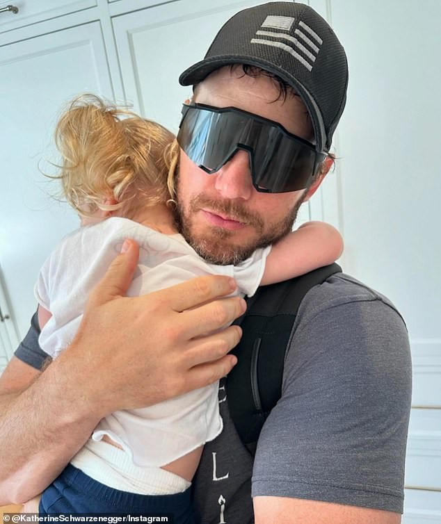 Katherine Schwarzenegger, 34, shared an adorable photo of her husband Chris Pratt hugging their daughter Eloise, 2,