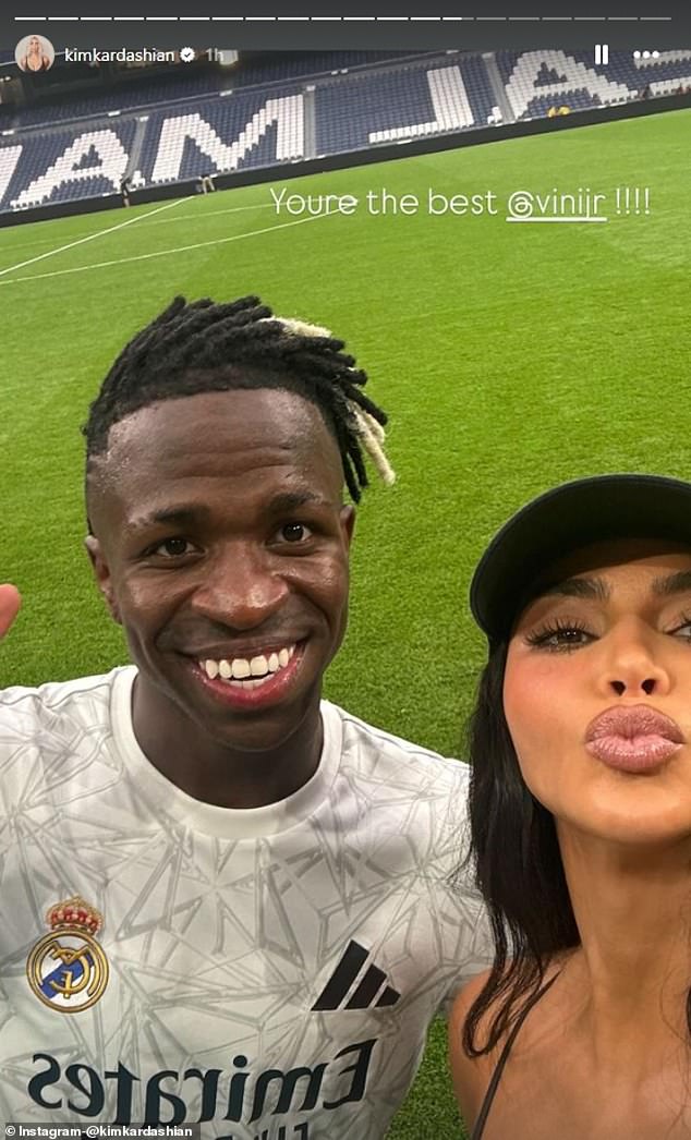 Kardashian also shared a selfie of her and the winger, saying he was 